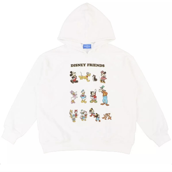 Tokyo Disney Resort 2023 Hoodie Disney Friends White Size LL - Picture 1 of 10